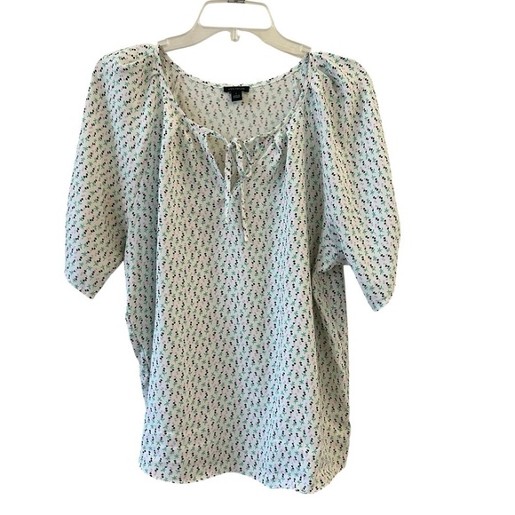 Floral Print Blouse Ann Taylor Large 💜 - Picture 2 of 8